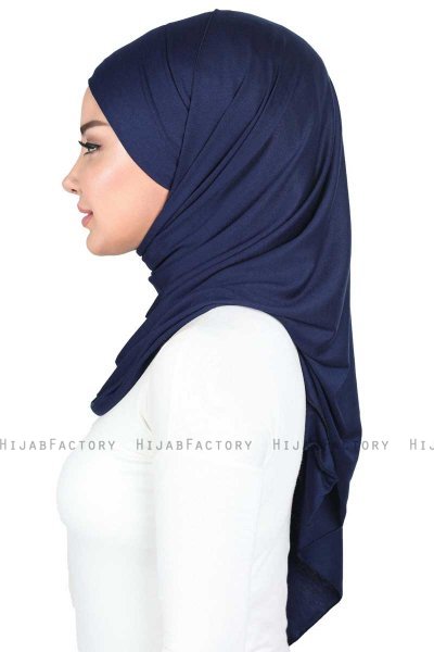 Kaisa - Hijab Coton Pratique Bleu Marin