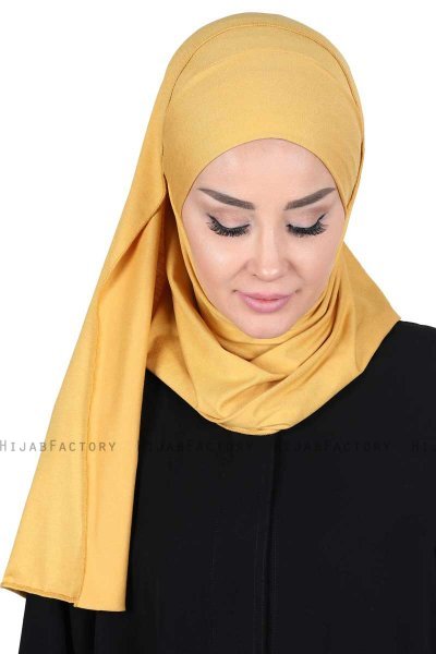 Kaisa - Hijab Coton Pratique Moutarde