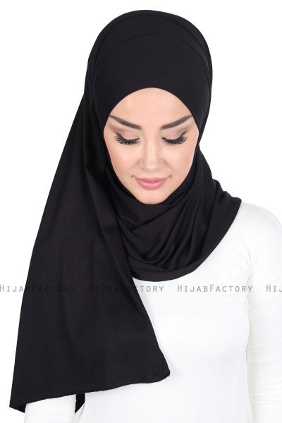 Kaisa - Hijab Coton Pratique Noir
