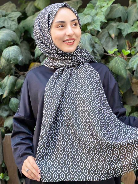 Kalila - Hijab A Motifs En Coton Vert Foncé