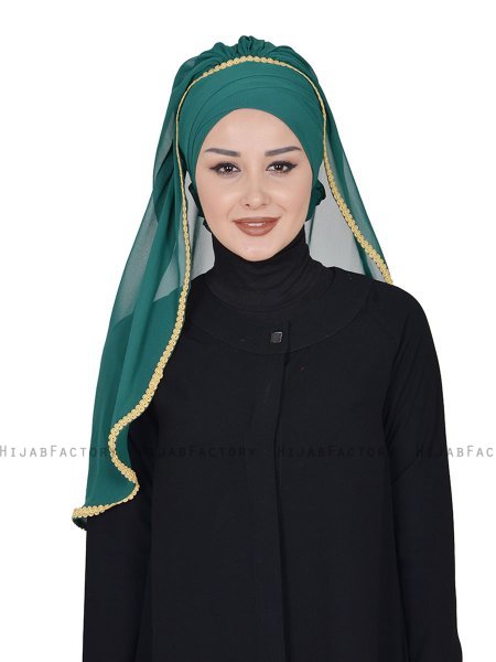 Louise - Hijab Pratique Vert Foncé - Ayse Turban