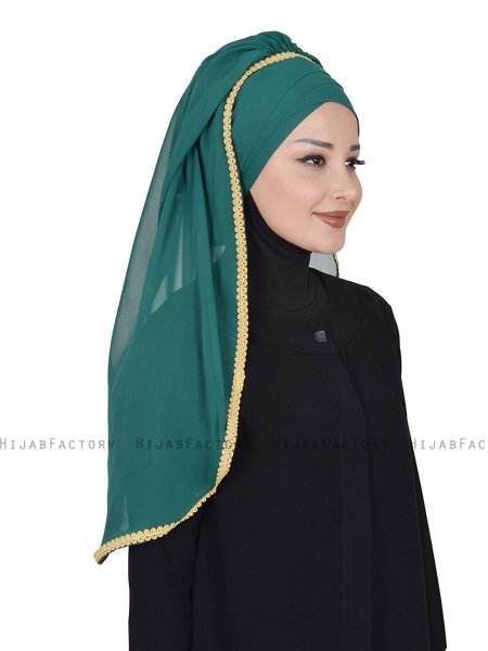 Louise - Hijab Pratique Vert Foncé - Ayse Turban