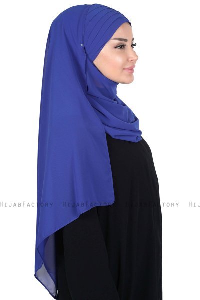Malin - Hijab Chiffon Pratique Bleu