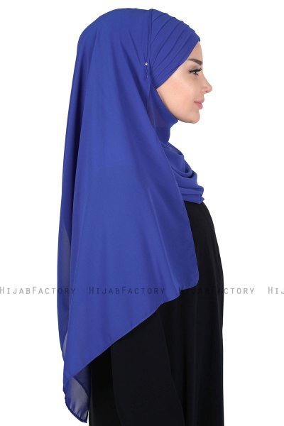 Malin - Hijab Chiffon Pratique Bleu