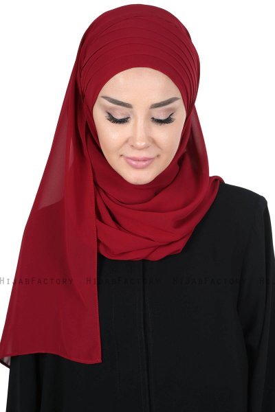 Malin - Hijab Chiffon Pratique Bordeaux