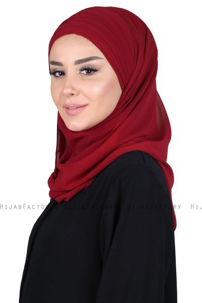 Malin - Hijab Chiffon Pratique Bordeaux