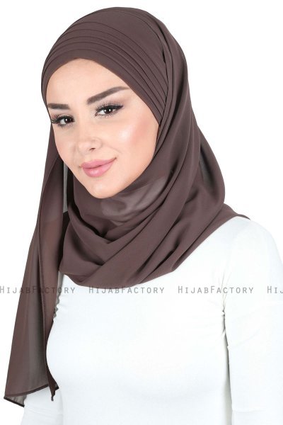 Malin - Hijab Chiffon Pratique Marron