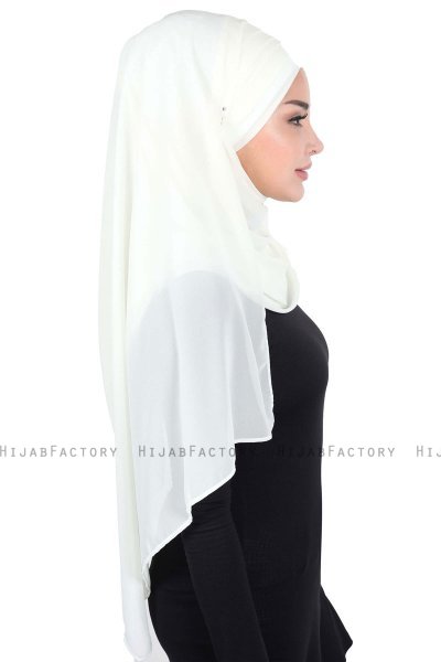 Malin - Hijab Chiffon Pratique Crème