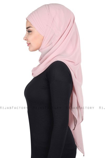 Malin - Hijab Chiffon Pratique Vieux Rose