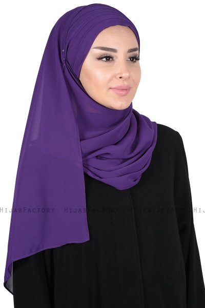 Malin - Hijab Chiffon Pratique Violet