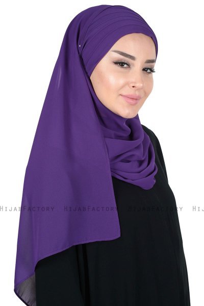 Malin - Hijab Chiffon Pratique Violet