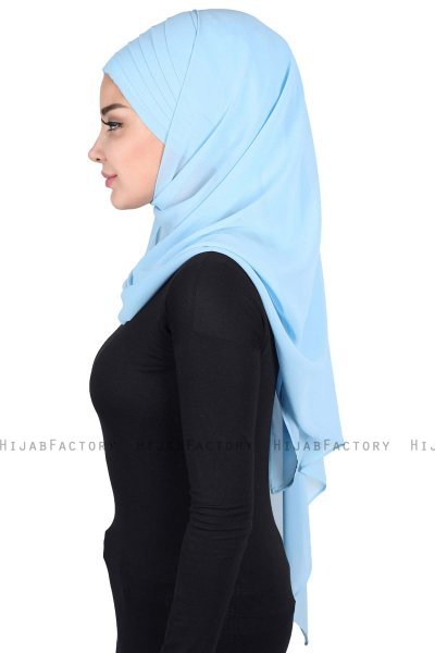 Malin - Hijab Chiffon Pratique Bleu Clair