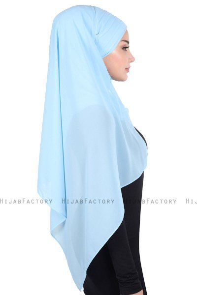 Malin - Hijab Chiffon Pratique Bleu Clair