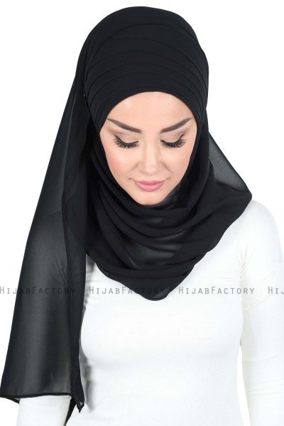Malin - Hijab Chiffon Pratique Noir
