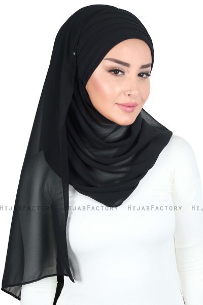 Malin - Hijab Chiffon Pratique Noir