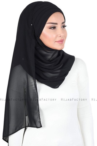 Malin - Hijab Chiffon Pratique Noir
