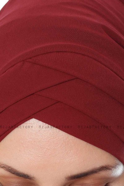 Mehtap - Chiffon Hijab Pratique One-Piece Bordeaux