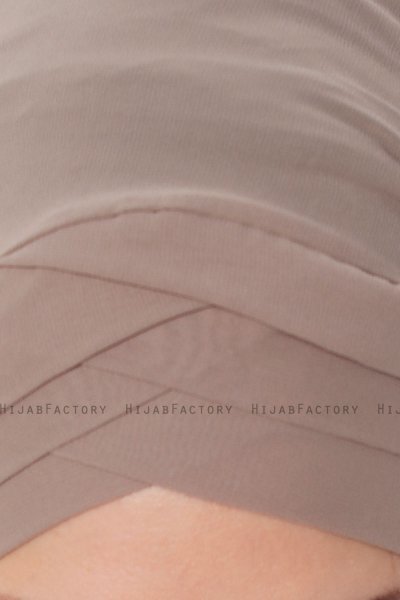 Mehtap - Chiffon Hijab Pratique One-Piece Taupe