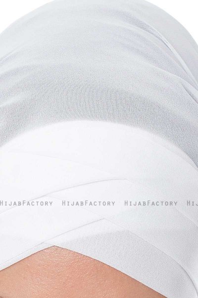 Mehtap - Chiffon Hijab Pratique One-Piece Blanc