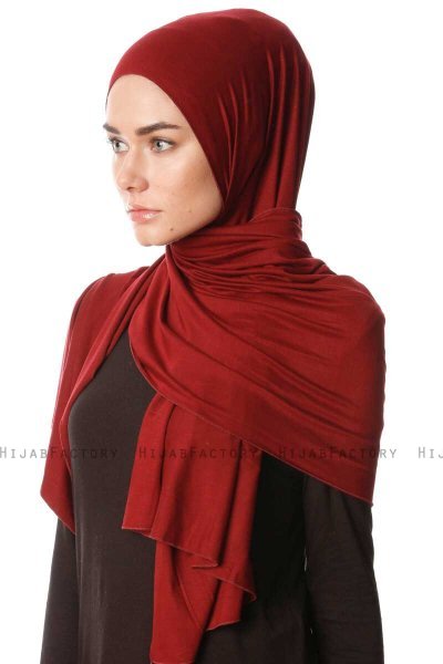 Melek - Hijab Jersey Premium Bordeaux - Ecardin