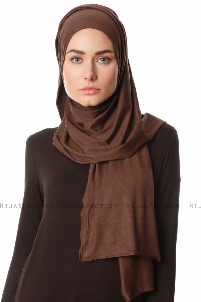 Melek - Hijab Jersey Premium Marron - Ecardin