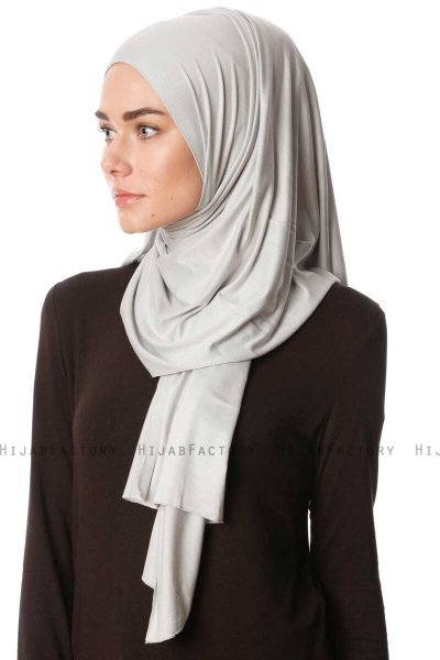 Melek - Hijab Jersey Premium Gris Clair - Ecardin