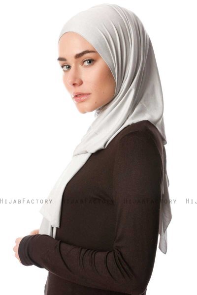 Melek - Hijab Jersey Premium Gris Clair - Ecardin