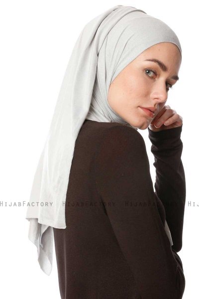 Melek - Hijab Jersey Premium Gris Clair - Ecardin
