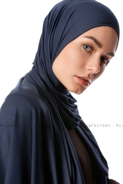 Melek - Hijab Jersey Premium Bleu Marin - Ecardin