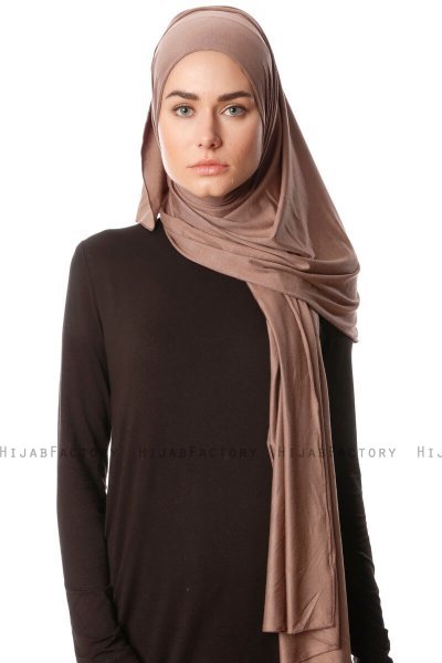 Melek - Hijab Jersey Premium Taupe Foncé - Ecardin