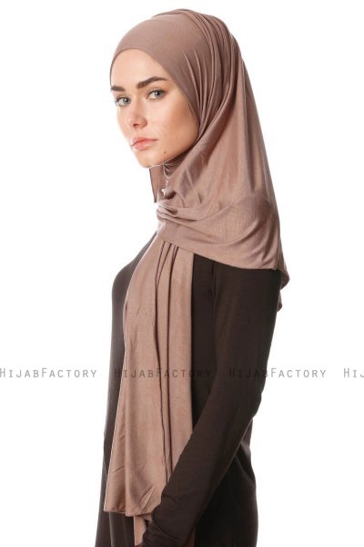 Melek - Hijab Jersey Premium Taupe Foncé - Ecardin
