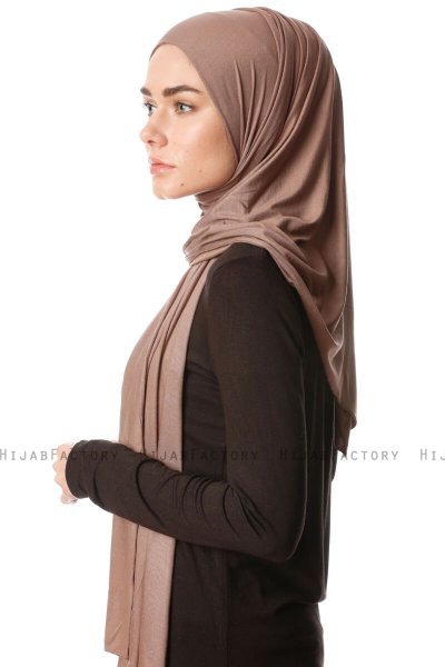 Melek - Hijab Jersey Premium Taupe Foncé - Ecardin