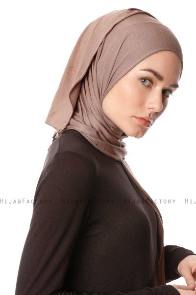 Melek - Hijab Jersey Premium Taupe Foncé - Ecardin