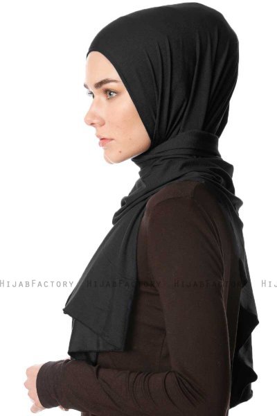 Melek - Hijab Jersey Premium Noir - Ecardin