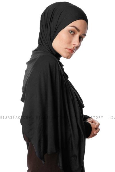 Melek - Hijab Jersey Premium Noir - Ecardin