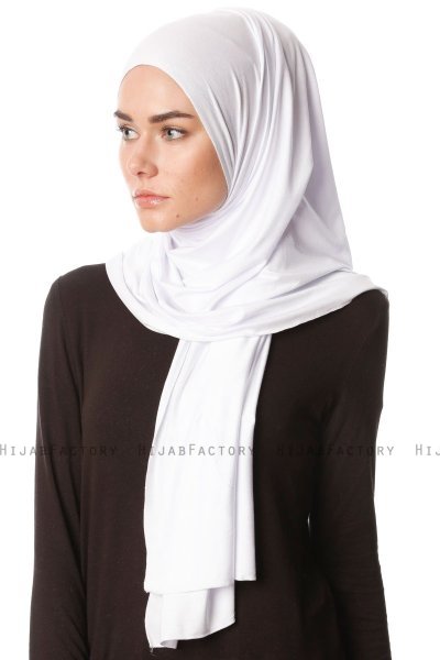 Melek - Hijab Jersey Premium Blanc - Ecardin