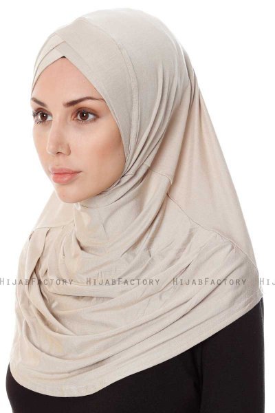 Mia - Hijab Al Amira Taupe Clair One-Piece - Ecardin