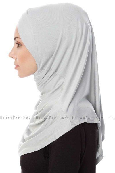 Mia - Hijab Al Amira Gris Clair One-Piece - Ecardin