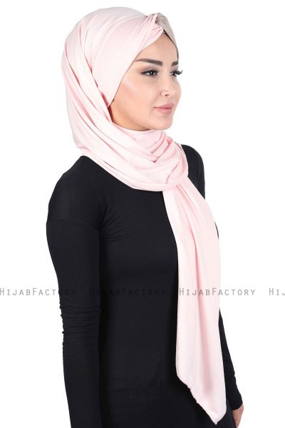 Mikaela - Hijab Coton Pratique Vieux Rose & Taupe