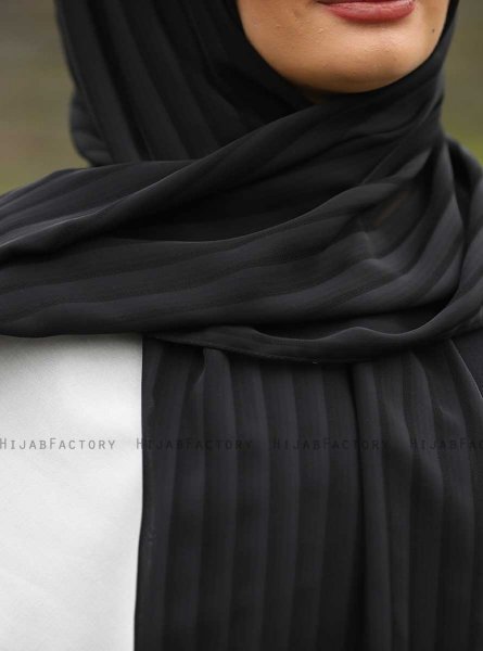 Mounira - Hijab Chiffon Noir - Mirach