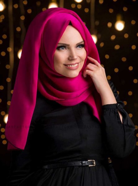 MW Fuchsia Chiffon Hijab Muslima Wear 310205a