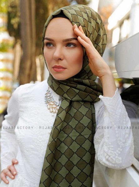 Nakia - Hijab à Motifs Kaki - Sal Evi
