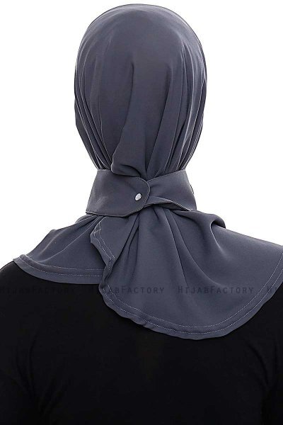 Narin - Hijab Crepe Pratique One-Piece Anthracite
