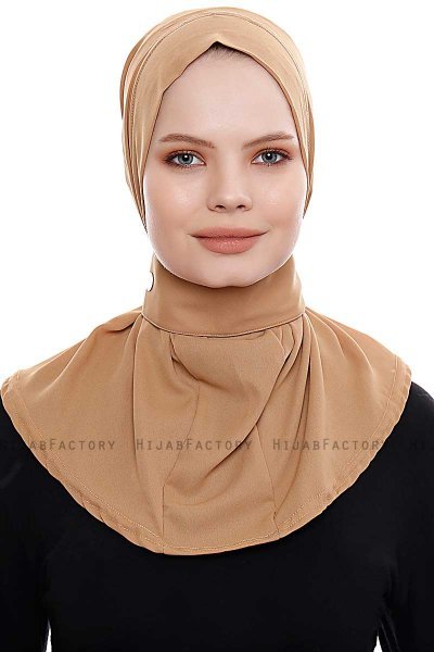 Narin - Hijab Crepe Pratique One-Piece Camel
