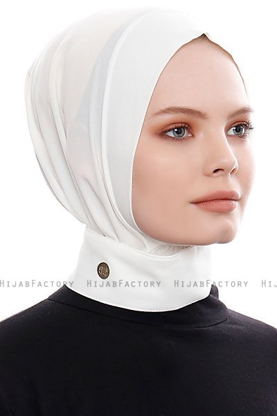 Narin - Hijab Crepe Pratique One-Piece Crème
