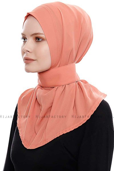 Narin - Hijab Crepe Pratique One-Piece Saumon
