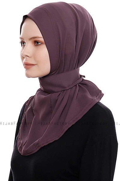 Narin - Hijab Crepe Pratique One-Piece Violet