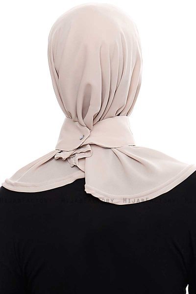 Narin - Hijab Crepe Pratique One-Piece Taupe Clair