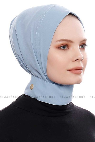 Narin - Hijab Crepe Pratique One-Piece Bleu Clair