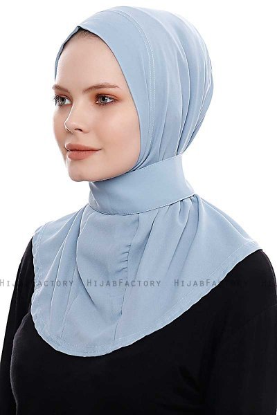 Narin - Hijab Crepe Pratique One-Piece Bleu Clair